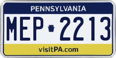 PA license plate MEP2213
