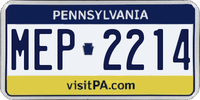 PA license plate MEP2214