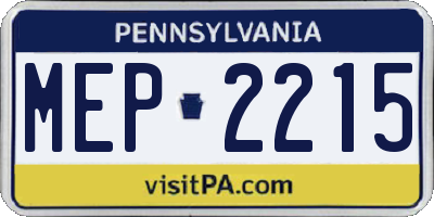 PA license plate MEP2215