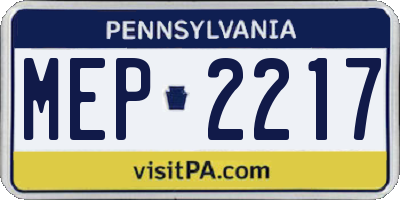 PA license plate MEP2217