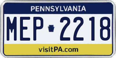 PA license plate MEP2218
