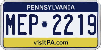 PA license plate MEP2219