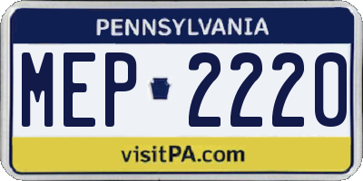 PA license plate MEP2220