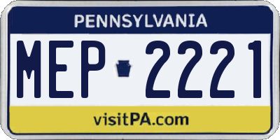PA license plate MEP2221