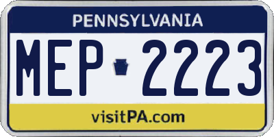 PA license plate MEP2223