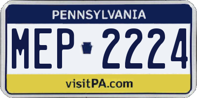 PA license plate MEP2224