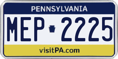 PA license plate MEP2225