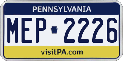PA license plate MEP2226