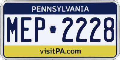 PA license plate MEP2228