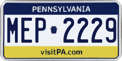 PA license plate MEP2229