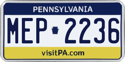 PA license plate MEP2236
