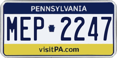 PA license plate MEP2247
