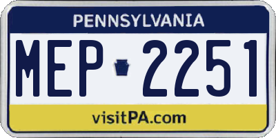 PA license plate MEP2251