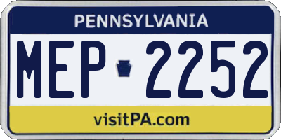 PA license plate MEP2252