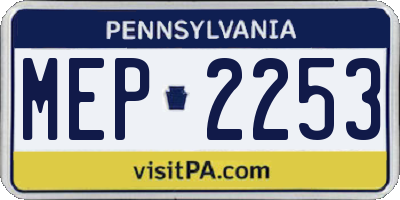 PA license plate MEP2253