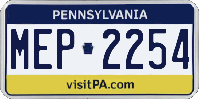 PA license plate MEP2254
