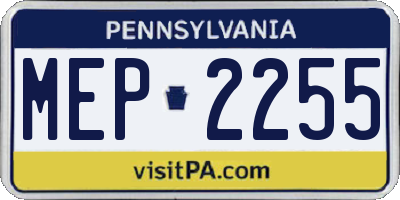 PA license plate MEP2255