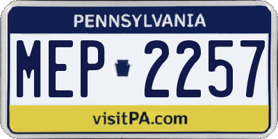 PA license plate MEP2257