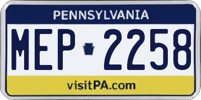PA license plate MEP2258