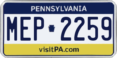 PA license plate MEP2259