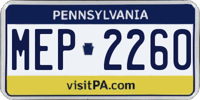 PA license plate MEP2260