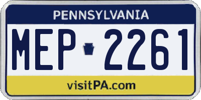 PA license plate MEP2261