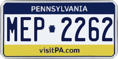 PA license plate MEP2262