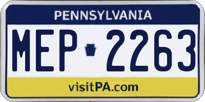 PA license plate MEP2263
