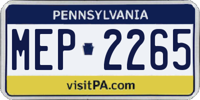 PA license plate MEP2265