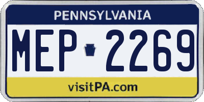 PA license plate MEP2269