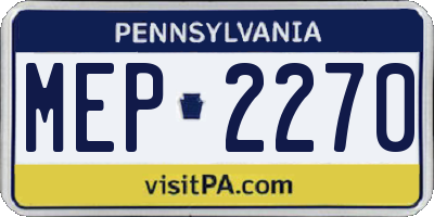 PA license plate MEP2270