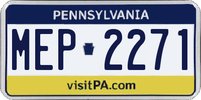 PA license plate MEP2271