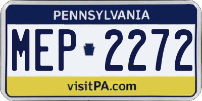 PA license plate MEP2272