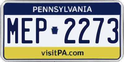 PA license plate MEP2273