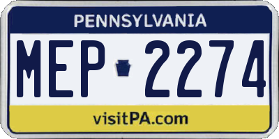 PA license plate MEP2274