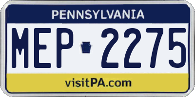 PA license plate MEP2275