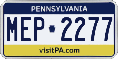 PA license plate MEP2277