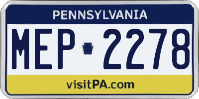 PA license plate MEP2278
