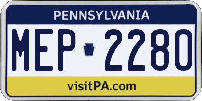 PA license plate MEP2280
