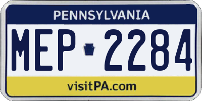 PA license plate MEP2284