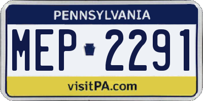 PA license plate MEP2291