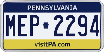 PA license plate MEP2294