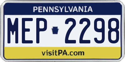 PA license plate MEP2298