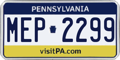 PA license plate MEP2299