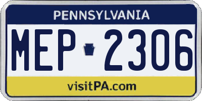 PA license plate MEP2306