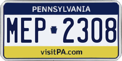 PA license plate MEP2308