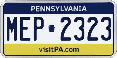 PA license plate MEP2323