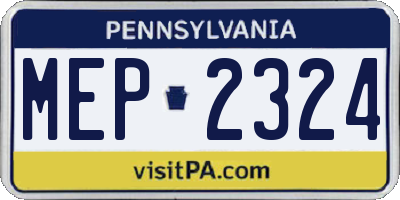 PA license plate MEP2324