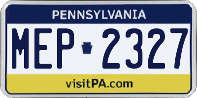 PA license plate MEP2327