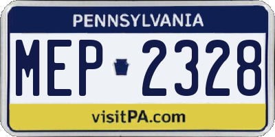 PA license plate MEP2328